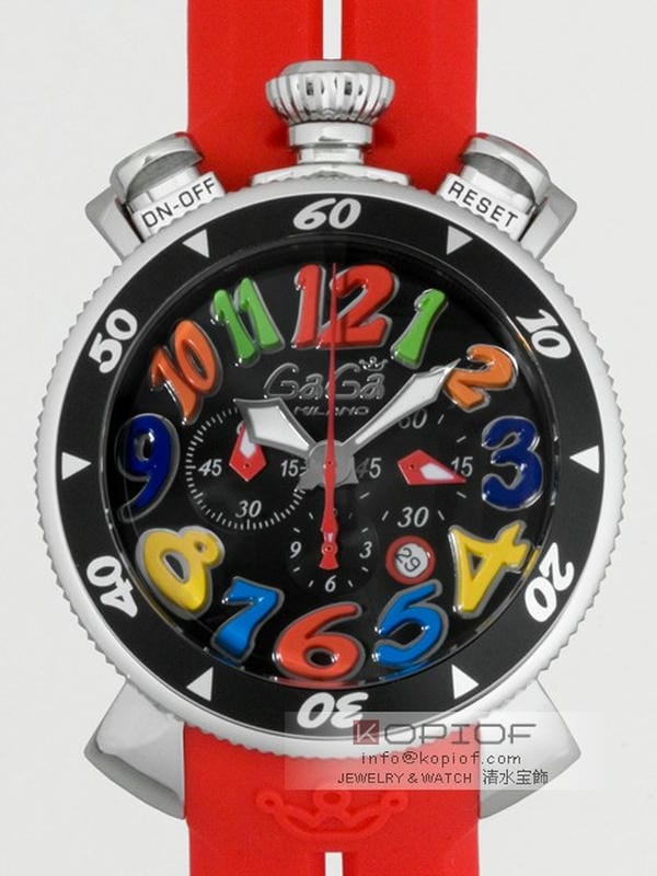 ガガミラノ クロノ48MM スーパーコピークォーツ 6050.2 レッドラバー