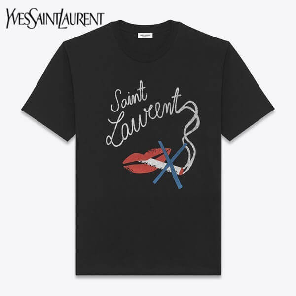 サンローラン Tシャツ コピー BOUCHE スモーカー リップ オーバー