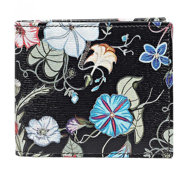 グッチ フローラ 二つ折り財布 ブラック花柄 二つ折り FLORAグッチコピー