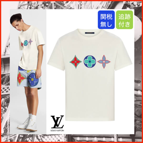 ルイヴィトン Tシャツ コピー マルチカラー モノグラム プリンテッド T 
