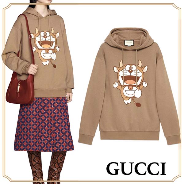 大人気!!可愛い ドラえもん グッチ コピー フード付きスウェットシャツ 