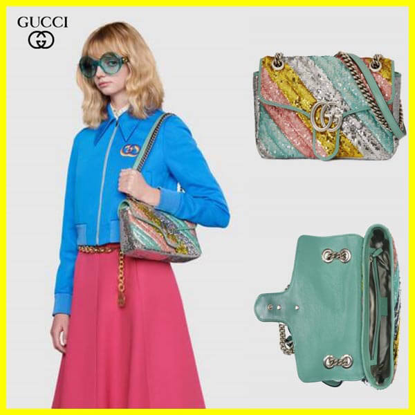 キラキラ美しすぎる】グッチ☆GG Marmont スパンコールバッグ 偽物