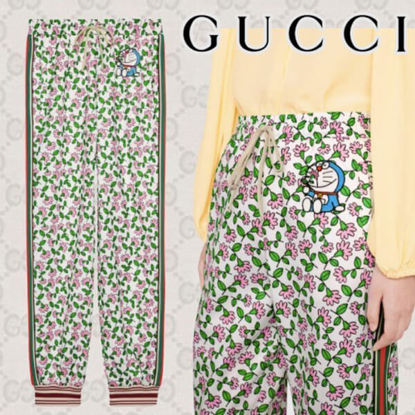 ARA！超希少！GUCCI ドラえもん ズボン グッチ ドラえもん限定コラボ☆グッチ×ドラえもん テクニカル