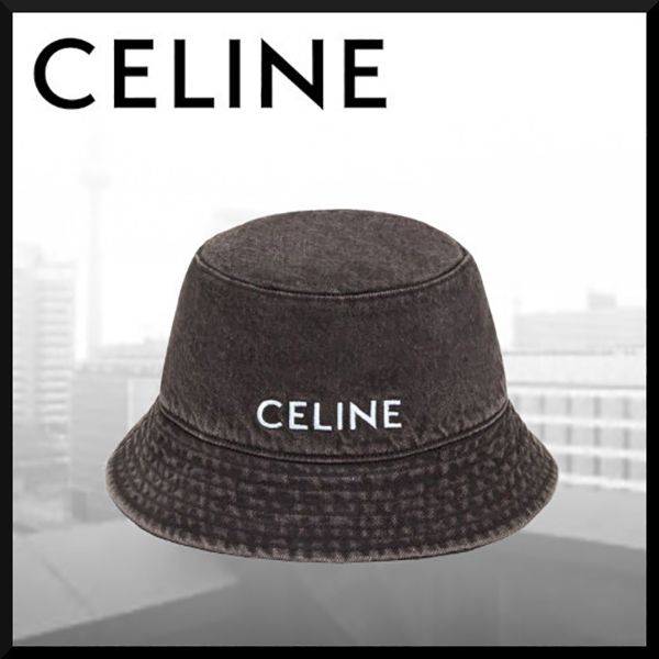 セリーヌ☆ロゴヴィンテージ デニムバケットハット偽物2AUD3511N.38VB