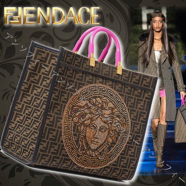 FENDACE】フェンディ×ヴェルサーチェ バッグ Lサイズ1A04635_2N43F