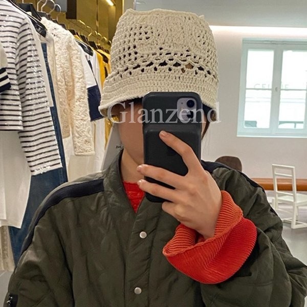 CELINE トリオンフ クロシェ ニット帽 / アランアルパカウール セリーヌ】クロシェ ニット帽 偽物☆トリオンフ刺繍入り☆2AJ79923T