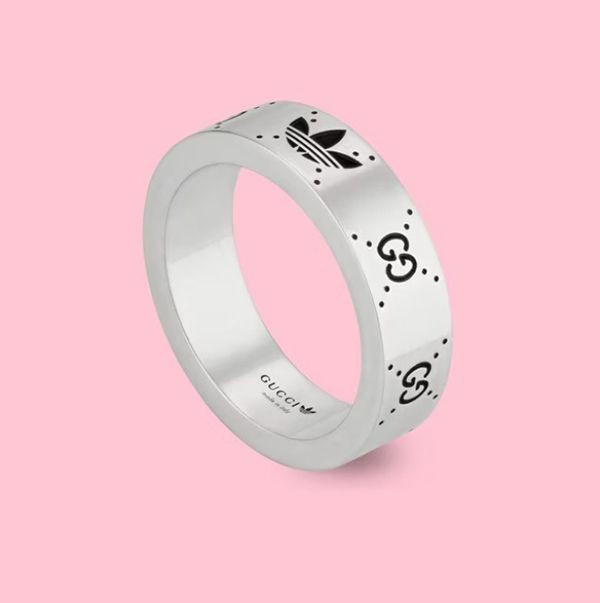 GUCCI グッチ アディダス エングレービング トレフォイル リング GUCCI グッチ アディダス エングレービング トレフォイル リング