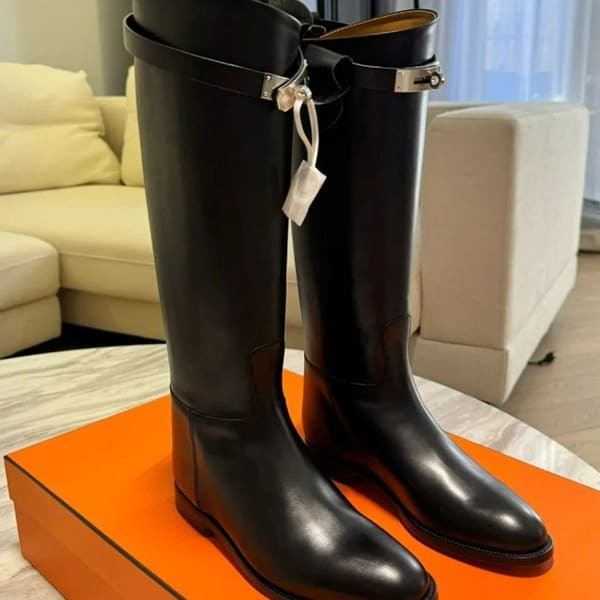 エルメス ジャンピングブーツ エトゥープ 38 エルメス ジャンピング