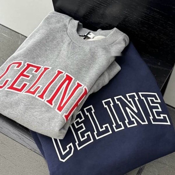 22568✨セリーヌ ルーズスウェットシャツ ロゴ ショート 短丈 トレーナー 完売必至セリーヌ homme ルーズ コットンスウェットシャツ 2y05g670q