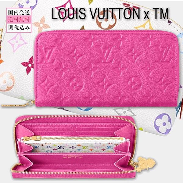 完売色あり!ルイヴィトン LV × TM コラボ ジッピー 長財布 偽物 ピンク