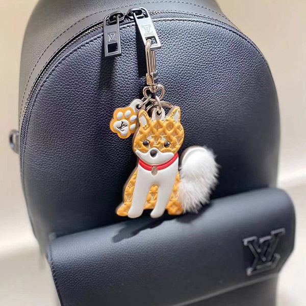 柴犬&LVが可愛い♪】ヴィトン 犬 キーホルダー コピー シバ チャーム