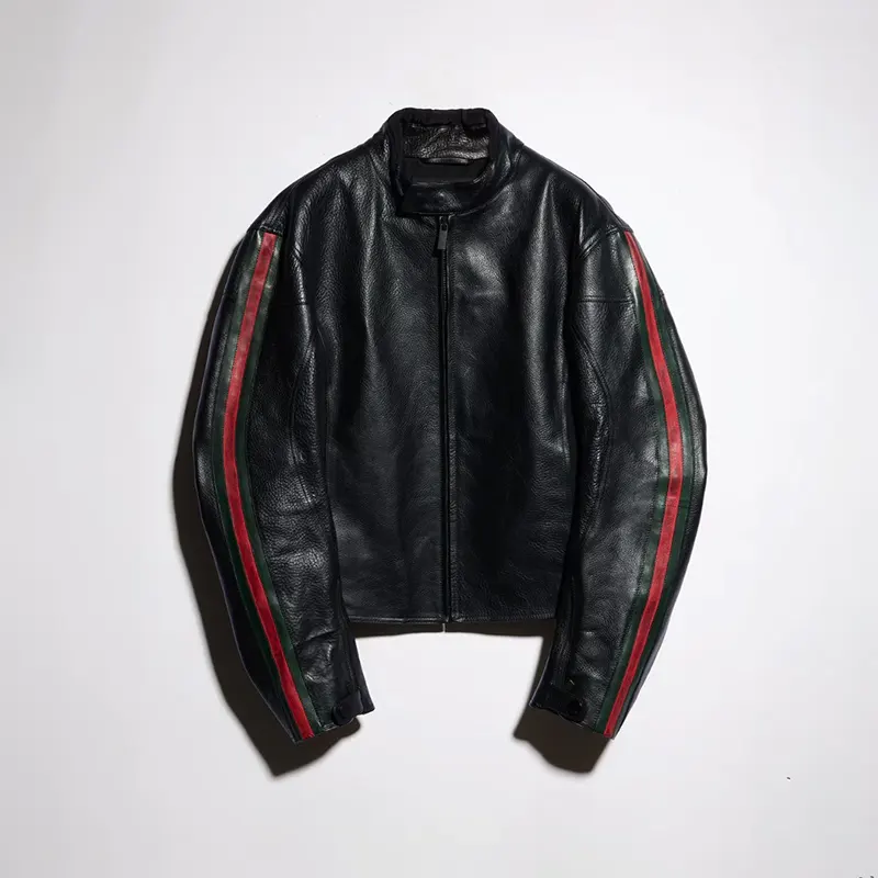 グッチ ウェブ ストライプ レザー バイカージャケット gc480245グッチ