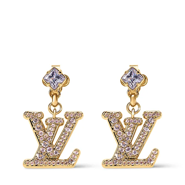 LOUIS VUITTON ピアス　ウッド MP2783　＊軸ゆがみ有 セレブ溺愛+ルイヴィトン+ピアス レディ LV ピンク＆パープル