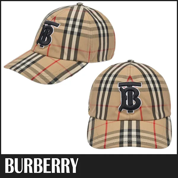 F Burberry チェック柄 TBロゴ キャップ Mサイズ バーバリー TB ロゴ チェック キャップ コピーバーバリーコピー
